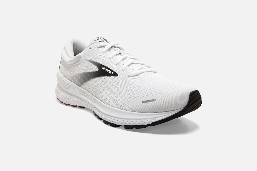 Brooks Adrenaline Gts 21 Road Löparskor Herr - Vita/Svarta - 3921-TLHKC